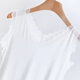 thumbnail image 4 of Tnhcen Women's Solid Color Lace Trim Tank Top Sleepwear Sleeveless Modal Cotton Polyester Blend Pajama L-2XL, 4 of 5