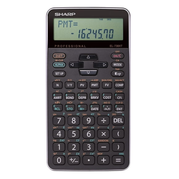 SHARP EL738XT 10-Digit Financial Calculator, Time Value Money Solver, Amortization, Cash Flow Analysis, NPR, IRR, Depreciation, Breakeven Calculations