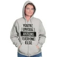 thumbnail image 3 of Unique Like Everyone Else Funny Unisex Fleece Graphic Zip Up Hoodie Brisco Brands 3X, 3 of 5