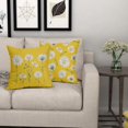 thumbnail image 6 of Spring Yellow Daisy Pillow Covers 18x18 Set of 2 Watercolor Floral Print Summer Flower Decorative Throw Pillows Outdoor Pillowcase Square Linen Farmhouse Cushion Case Decor for Couch Sofa Bed, 6 of 6