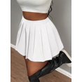 thumbnail image 7 of White Pleated Mini Skirt With Crop Top Set Womens Casual A-Line Skirt, 7 of 7