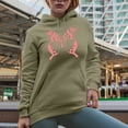 thumbnail image 2 of Peach Butterfly with Hearts Art Merch Gift, Sand Hooded Sweatshirt or Hoodie, Medium, 2 of 5