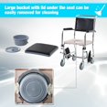thumbnail image 5 of HomCom Personal Mobility Assist Bedside Commode Toilet Chair with Large Detachable Bucket & Wheelchair Design, Black, 5 of 9
