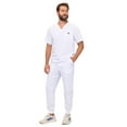 thumbnail image 4 of M&M SCRUBS Men's Jogger Scrub Set – Luxe Stretch Medical Uniform, V-Neck Scrubs Top & Jogger Pants (White, X-Large), 4 of 7