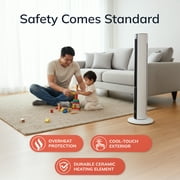 Lasko 42 1500W All Season Tower Fan & Space Heater with Timer and Remote, White, FH500
