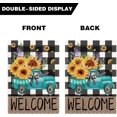 thumbnail image 4 of Summer Sunflowers Truck Garden Flag 12.5x18 Double Sided, Rustic Buffalo Plaid Floral Small Yard Flags for Outside, Burlap Seasonal Holiday Welcome Flag for Farmhouse Outdoor Decoration, 4 of 6