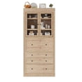 thumbnail image 6 of Euroco 36x16.5x78inch Freestanding Kitchen Pantry Storage Cabinet,Multifunctional Cupboard with 3 Drawers,Adjustable Shelves and Power Outlet for Dining,Living Room,Natural, 6 of 21