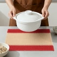thumbnail image 4 of Farmhouse Placemats Set of 6 Woven Paper Cotton Placemats for Dining Table Decor Indoor Outdoor Kitchen Table Mat Wipe Clean Red 17.7x11.8inch, 4 of 6