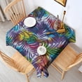 thumbnail image 2 of Colorful Tropical Leaf Pattern Square Tablecloth,Waterproof Square Table Cover,Wipeable Spillproof Washable Table Cover for Home Kitchen Party Decor 52"x52"(132x132cm), 2 of 6