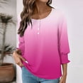 thumbnail image 4 of Flattering 3/4 Sleeve Tops For Women Womens Tops Plus Size T Shirts 3/4 Sleeve Shirts For Women Graphic Beach Womens Blouses Plus Size 2X Womens V Neck 3/4 Sleeve Cotton Blend, 4 of 6