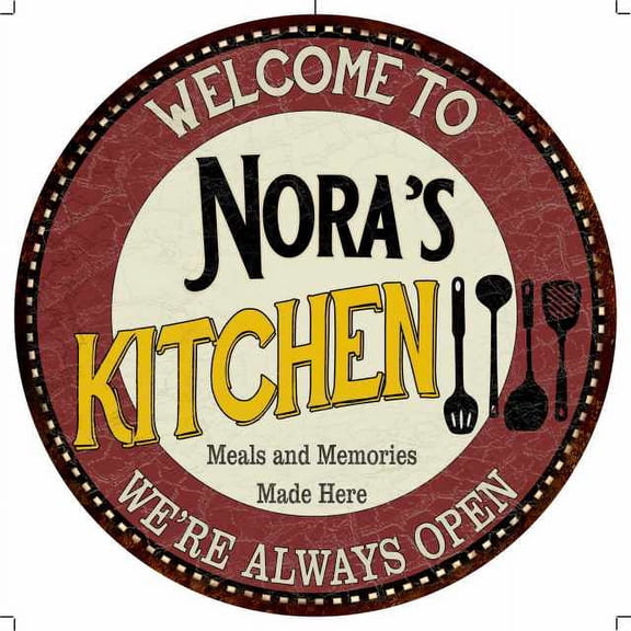 Nora's Kitchen 14" Round Metal Sign Bar Game Room Wall Decor 100140040268