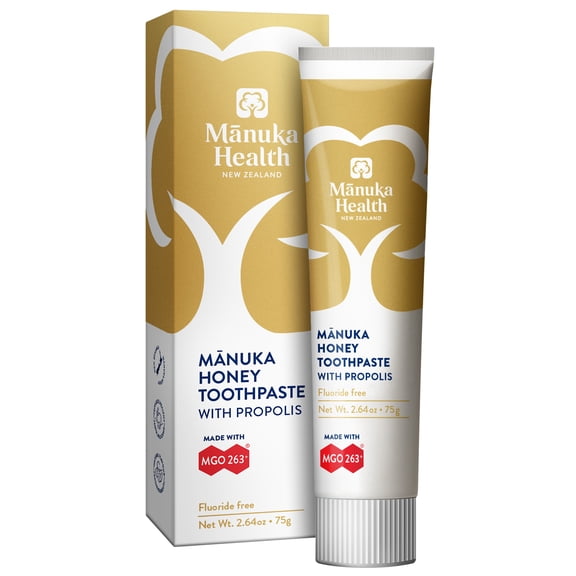 Manuka Health Manuka Honey Fluoride Free Toothpaste with Propolis, 2.64 oz (75 g)