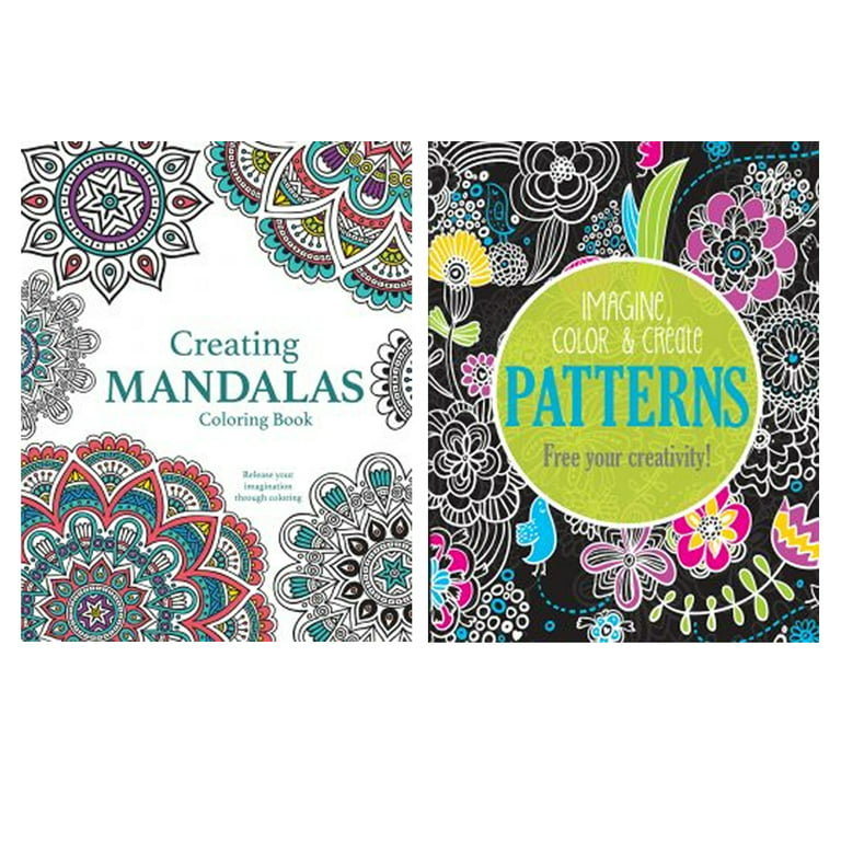 2 Adult Coloring Books Calming Stress Relaxation Relief Animals Mandalas  Designs 
