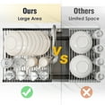 thumbnail image 2 of Tomorotec 21" x 15.5" Roll Up Dish Drying Rack Over Sink Drying Rack Sink Cover Kitchen Sink Accessories Gadget Multipurpose Organizer Foldable Stainless Steel Drainer, 2 of 7