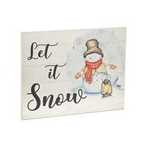 JennyGems Let It Snow Sign, 7.25x6 Inch Wood Sign, Christmas Decorations, Cute Christmas Decor, Holiday Decor, Winter Decor, Christmas Gifts, American Made