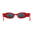 thumbnail image 4 of SA106 Womens Minimal Mod Oval Plastic Sunglasses Red Black, 4 of 4