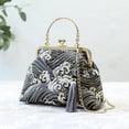 thumbnail image 6 of Jiibva Retro Shoulder Chain Messenger Clutch Chinese Style Embroidered Jacquard Women's Evening Bags, 6 of 7