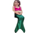 thumbnail image 3 of FNNMNNR Girl Kids Mermaid Tail Swimmable Bikini Set Bathing Suit Fancy Costume 3-9Year, 3 of 4