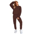 thumbnail image 2 of Innerwin Ensemble Deux Pièces avec Cordon de Serrage pour Femmes, Ensemble de Jogging, Survêtement à Manches Longues, Pied Resserré, Café 5TG, 2 of 7