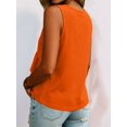 thumbnail image 5 of Women V Neck Ruffle Hem Tank Top Sleeveless Flowy Peplum Blouse Casual Tangerine Color XL, 5 of 7