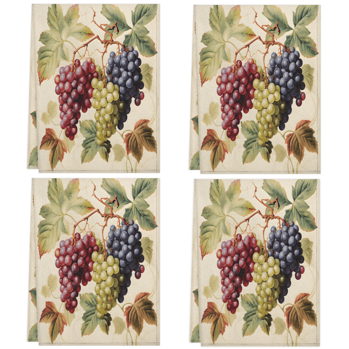 Qzaxky Colorful Grapes 2 Pack Kitchen Towels Soft and Super Absorbent Dish Towels Kitchen Tea Towels Hand Towels
