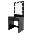 thumbnail image 3 of IVV Warm Light Cannon Dressing Table - Large Mirror Single Drawer for Storage Sleek Black Finish - Ideal for Makeup Organization and Modern Bedroom Decor, 3 of 8