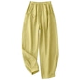 thumbnail image 5 of Admvng Harem Pants for Women Elastic Waist Casual Linen Trousers with Pockets, 5 of 9