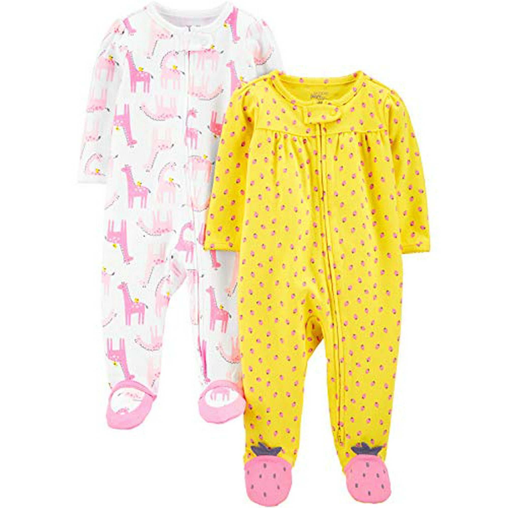 Sleepers 12-18 Months Wonder Nation Baby Zip Front Footed Sleep N