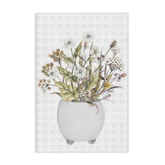 Stupell Industries Farmhouse Soft Potted Wildflowers Canvas Art, 16 x 24, by Janice Gaynor