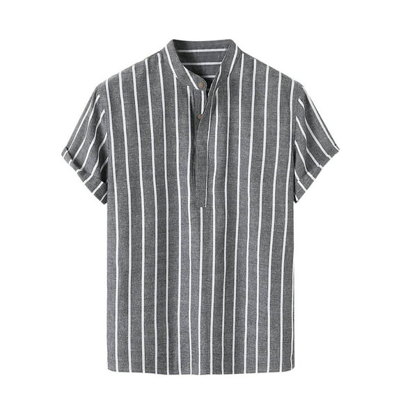 Men's Fitted T-Shirts T Shirt for Men T Shirts for Man 2025 Trendy Stripes Mens Shirts Dress Vintage Shirts Short Sleeve Cotton Linen Comfy Loose Fit