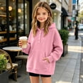 thumbnail image 5 of Mifsaly Girls Pullover Hoodie Kids Long Sleeve Hooded Sweatshirt Comfortable Back to School Fall Winter Outerwear with Pocket, 5 of 7