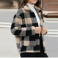 thumbnail image 3 of Makaor Womens Shacket Jackets Fleece Pockets Collared Coat Plaid Button Long Sleeve Outerwear Fall Winter Clothes, 3 of 8