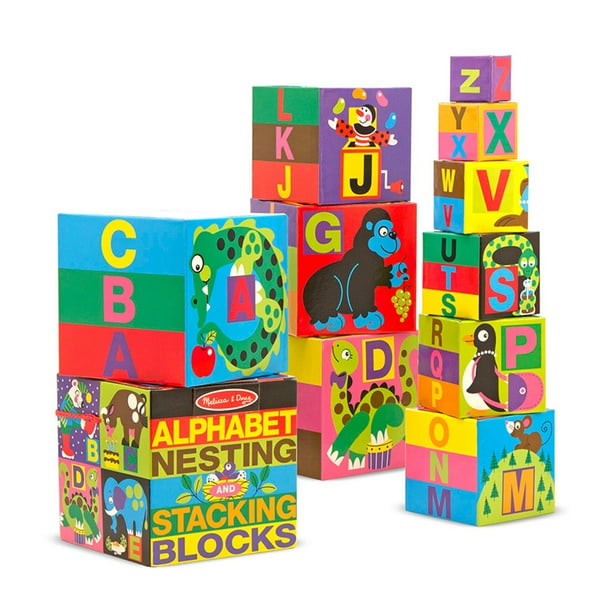 Melissa Doug Deluxe 10-Piece Alphabet Nesting and Stacking Blocks - Walmart.com - Walmart.com
