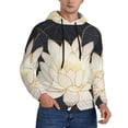 thumbnail image 2 of Lsque Golden Lotus Pattern Casual Men's Hoodie,Hooded Sweatshirt with Kangaroo Pocket,Pullover Hoodie-3X-Large, 2 of 7
