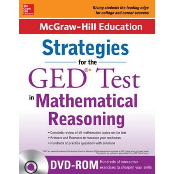Pre-Owned McGraw-Hill Education Strategies for the GED Test in Mathematical Reasoning with CD-ROM (Unknown) 0071840427 9780071840422