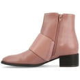 thumbnail image 3 of Journee Womens Kyler Two Tone Square Toe Booties, 3 of 9