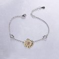 thumbnail image 2 of Pulsera de girasol de dos colores TANGJMXG Pulsera de plata de ley 925 ajustable, 2 of 4