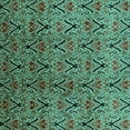 thumbnail image 1 of Ahgly Company Machine Washable Indoor Square Oriental Turquoise Blue Industrial Area Rugs, 6' Square, 1 of 4