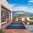 thumbnail image 2 of Mexican Style Outdoor Rug 4x6 Ft, Non Slip Washable Area Rug, Colorful Mexico Stripes Purple Yellow Green Patio Rugs Carpet Runner, Large Floor Mat for Indoor/Outdoor Deck Porch Camping, 2 of 8