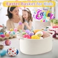 thumbnail image 2 of Brown Woven Cotton Rope Storage Basket with Lace Trim, Collapsible Toy Organizer, 13" D x 8" W x 6" H, Decorative Basket for Nursery,Pink, 2 of 9