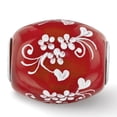 thumbnail image 2 of Reflection Beads Sterling Silver Hand Painted Red Floral Heart Fenton Glass Charm, 2 of 4