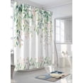 thumbnail image 3 of Shower Curtain Leafs Plants Shower Curtains for Bathroom, Waterproof Polyester Shower Curtain Set with Hooks, Extra Long 72" x 84" Sage Green Leaf, 3 of 6