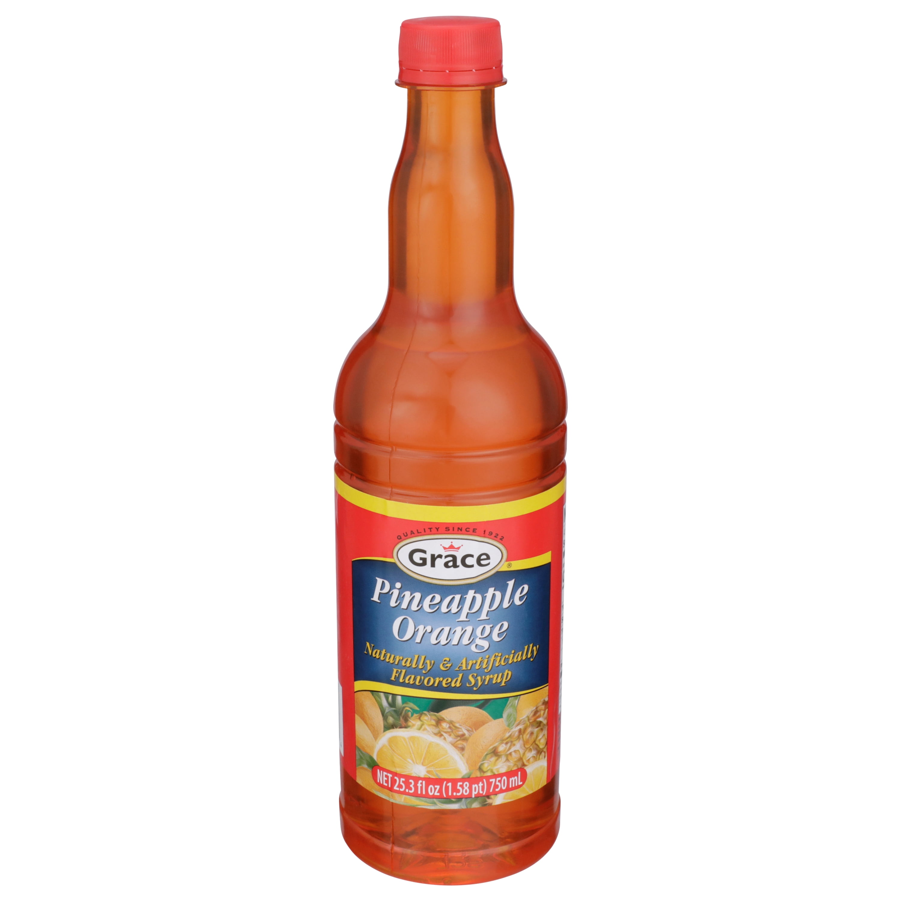 (4 pack) Grace Orange Pineapple Syrup 33.9 Fl Oz Bottle