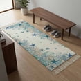 thumbnail image 5 of Area Rug with Tassels 2' x 5', Watercolor Blue Starfish Kitchen Runner Rug for Hallway Bedroom Throw Rugs, Classic Marine Life Corals Soft Door Mat for Bathroom Entrance Living Room, 5 of 9