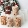 thumbnail image 2 of Molde de silicona para velas con forma de ciervo y tocón de Papá Noel barbudo, molde cilíndrico para hacer velas de yeso, regalo para decoración navideña, 2 of 5