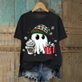 thumbnail image 2 of UngA Womens Christmas T Shirts Santa Holiday Merry and Bright Christmas Short Sleeve Tops Xmas Light Graphic Print Christmas Shirts for Women Black,M, 2 of 6