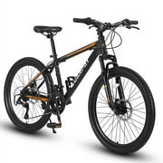 26 Inch Mountain Bike for Men, Adult Mens Bike with 21 Speed & Disc Brakes, High-Carbon Steel Frame, Full Suspension Mens Mountain Bike