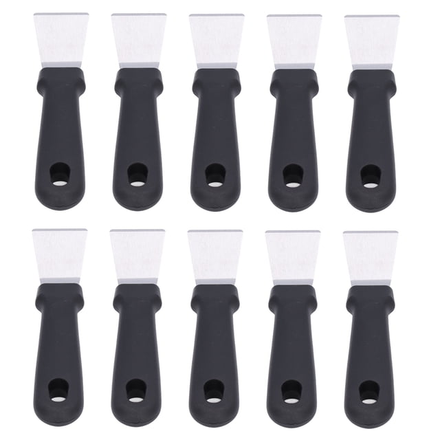 10 palas descongeladoras, limpieza eficiente, mango antideslizante, agujero para colgar, raspador de hielo, herramienta para descongelar cocina, color negro