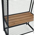 thumbnail image 2 of Linon Grid Metal and Wood Locker Coat Rack, 4 Hooks, 2 Shelves, 2 of 4