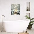 thumbnail image 2 of Zen Water Lily Canvas Wall Art for Living Room Yellow Flower and Butterfly with Grey Zen Stone on Water Paintings Wall Decor Modern Spiritual Yoga Spa Wall Art for Bedroom Decor,16L X 12W inches, 2 of 7